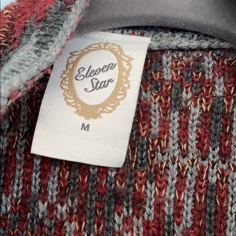 Aztec Open Front Cardigan Sweater - Picture 3 of 3